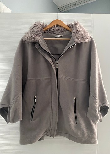 Gri Kürklü Kadın Midi Mont - Görsel 5