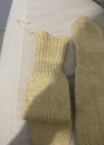 Hakiki KREM erkek Örgü  Çorap - Görsel 5