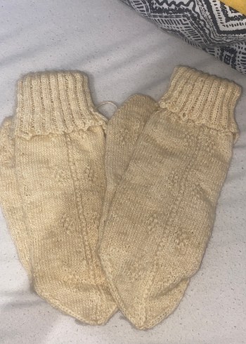 Hakiki KREM erkek Örgü  Çorap - Görsel 2