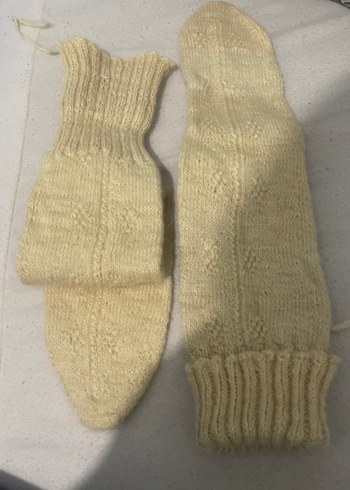 Hakiki KREM erkek Örgü  Çorap - Görsel 6