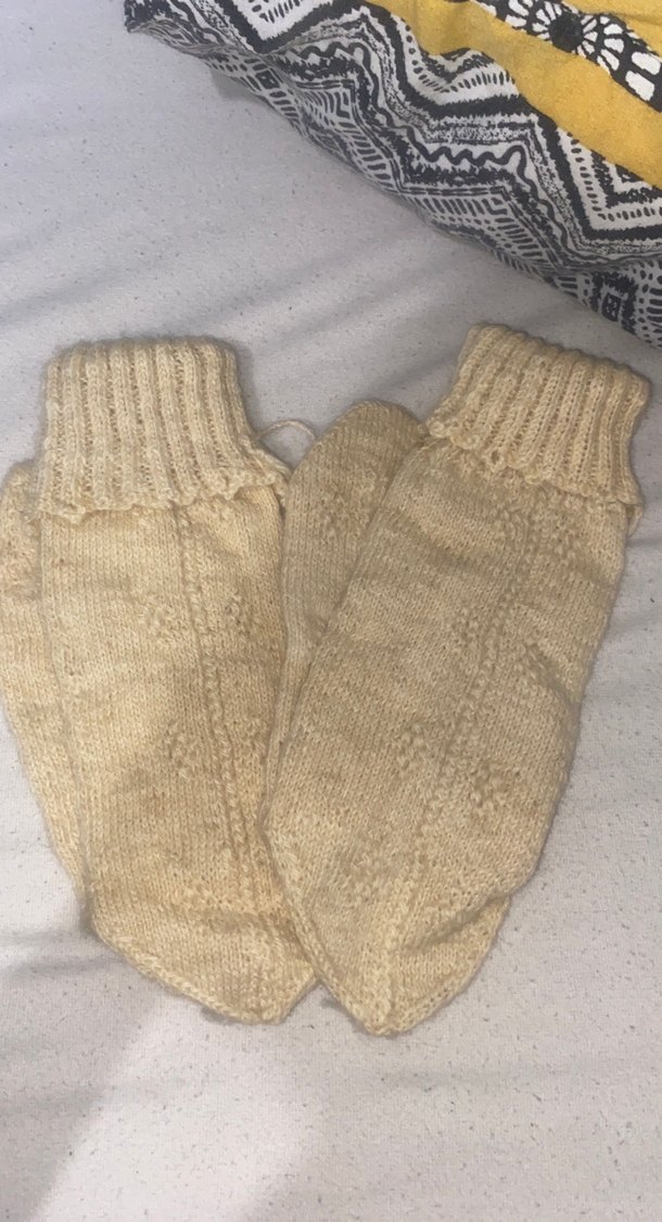 Hakiki KREM erkek Örgü  Çorap - Görsel 2