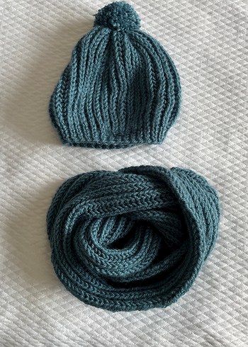 Erkek Çocuk Örgü Bere ve Atkı Seti - Görsel 2