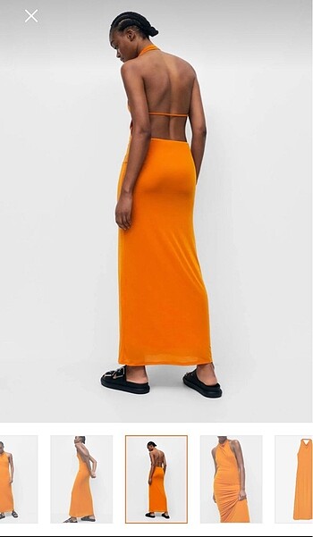 Pull and Bear Pull&Bear Turuncu Midi elbise