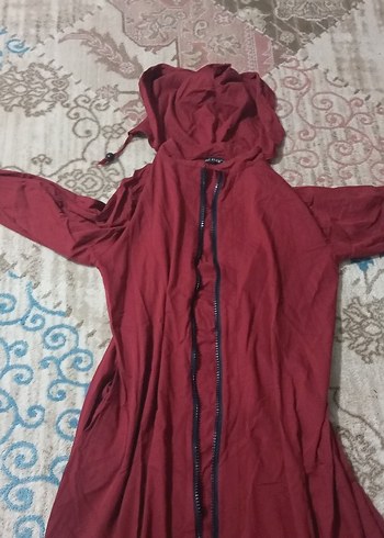 Bordo Uzun Kollu Rahat Kadın Elbisesi - Görsel 4