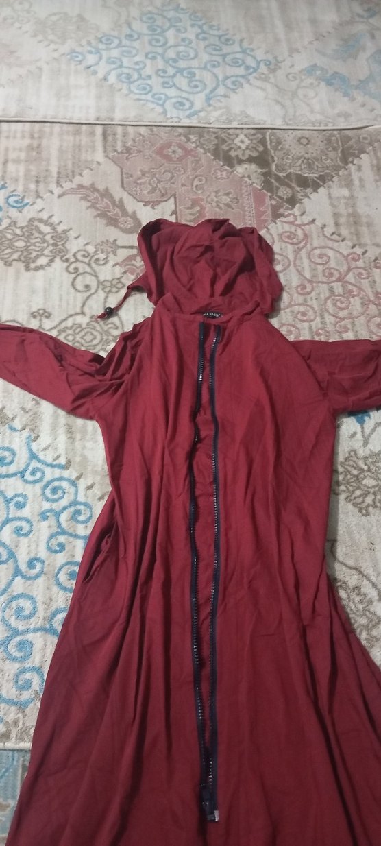 Bordo Uzun Kollu Rahat Kadın Elbisesi - Görsel 4