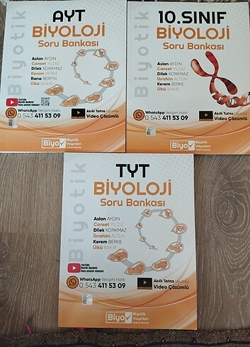 TYT-AYT 10. SINIF BİYOLOJİ TEST KİTAPLARI