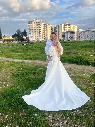 Nikah Elbisesi Kuyruklu ve Balon Kol - Görsel 6