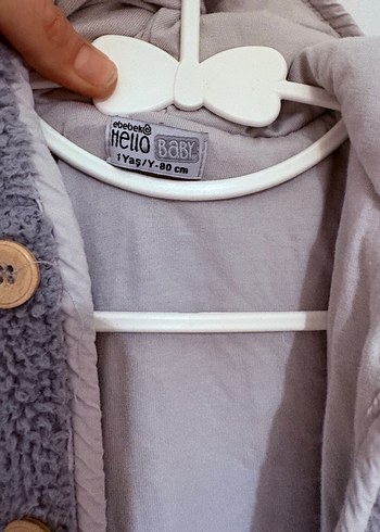 Teddy 1 yaş - Gri Peluş Bebek Tulumu Kulak Detaylı - Görsel 3