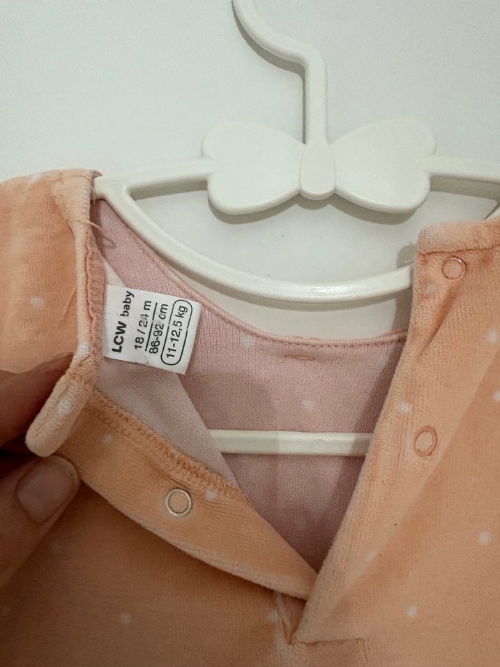 9-12 ay Lcw Dantel Yaka Detaylı Pastel Renk Bebek Tulumu - Görsel 2