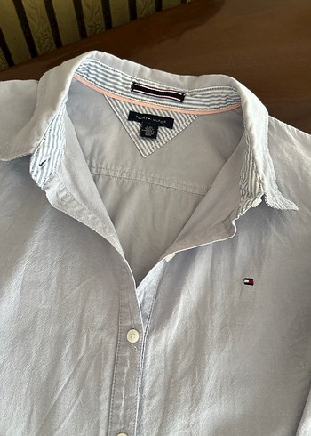 Tommy Hilfiger Tommy Hilfiger Kadın Mavi. Keten Düğmeli Gömlek