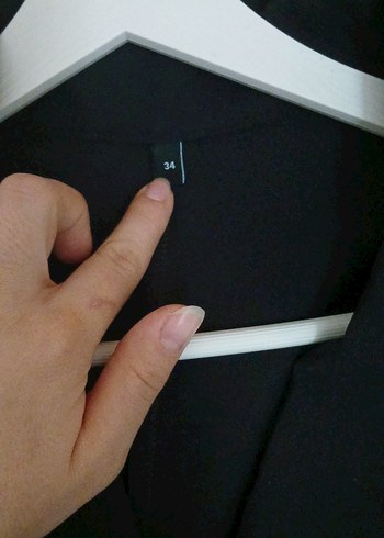 Düğmeli Siyah Uzun Kadın elbise - Görsel 5