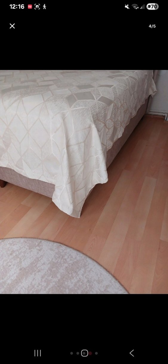 Beyaz Pastel Renkli Düz Yatak Örtüsü - Görsel 4