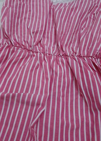 Dantel Detaylı Pembe Çizgili kadin Tulum - Görsel 3