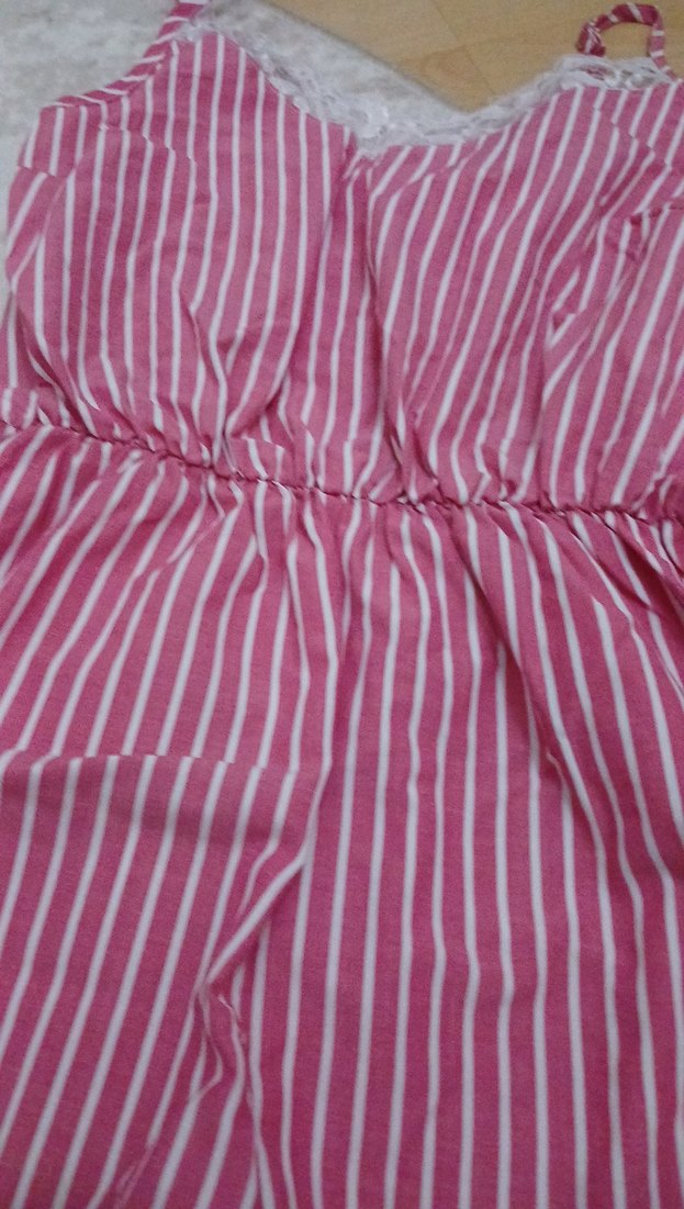 Dantel Detaylı Pembe Çizgili kadin Tulum - Görsel 3