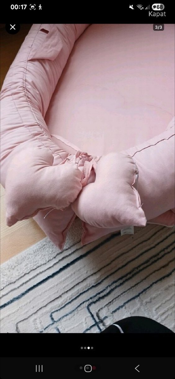 Pembe Pastel Bebek Uyku Yatağı - Görsel 3