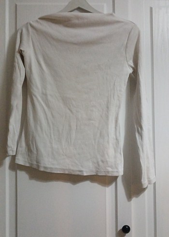 Beyaz Uzun Kollu İnce Triko Kazak - Görsel 3