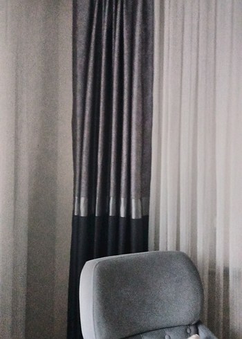 Modern Gri Düz Fon Perde - Görsel 7