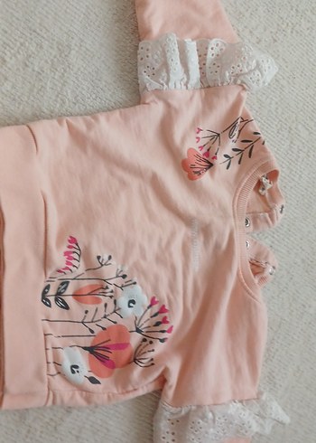 Nakışlı Dantel Detaylı Pembe Bebek Takımı - Görsel 3