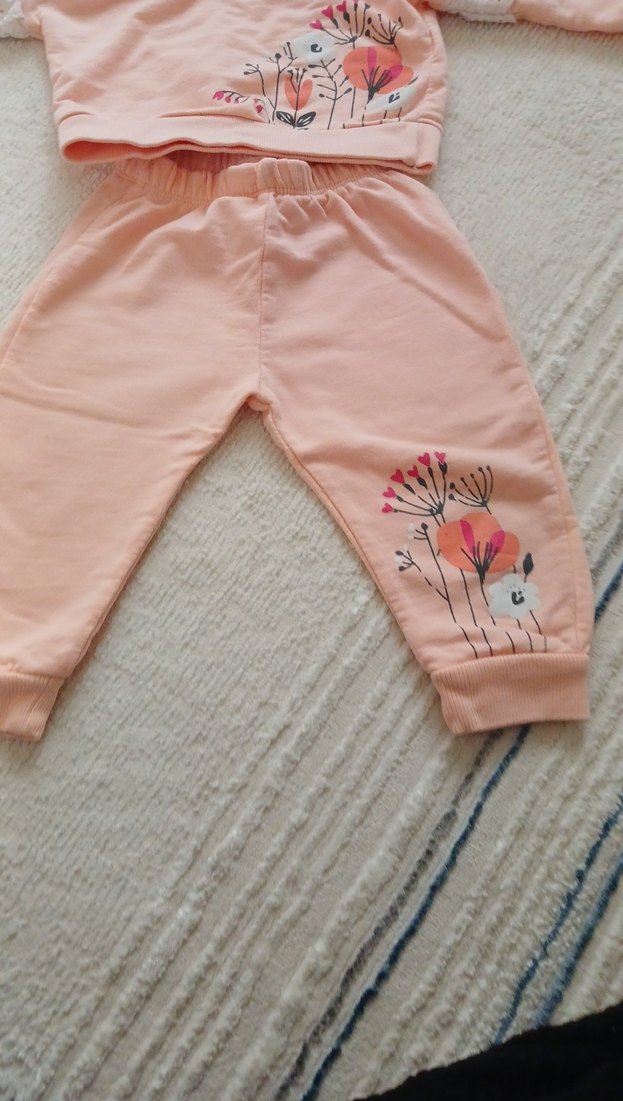 Nakışlı Dantel Detaylı Pembe Bebek Takımı - Görsel 2