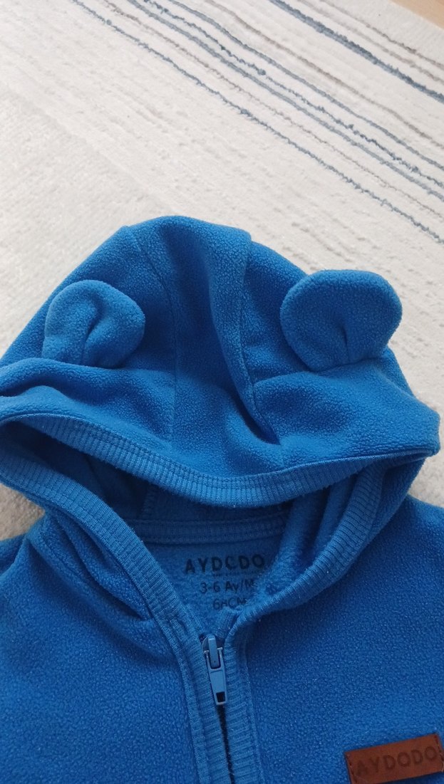 Kapüşonlu Mavi Erkek Çocuk Ceketi - Görsel 5