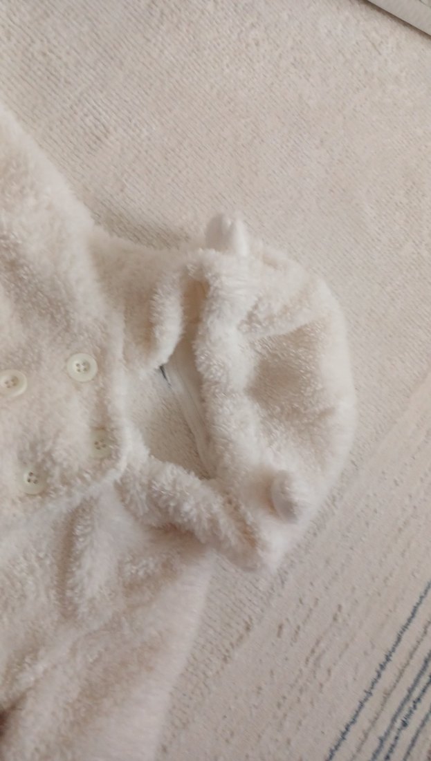 beyaz kiz cocuk pelus mont - Görsel 3