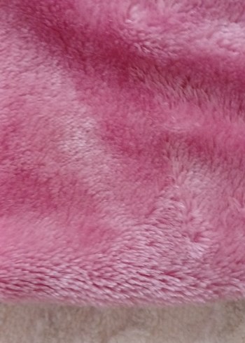 Kız Çocuk Kapüşonlu Pembe Peluş Ceket - Görsel 6