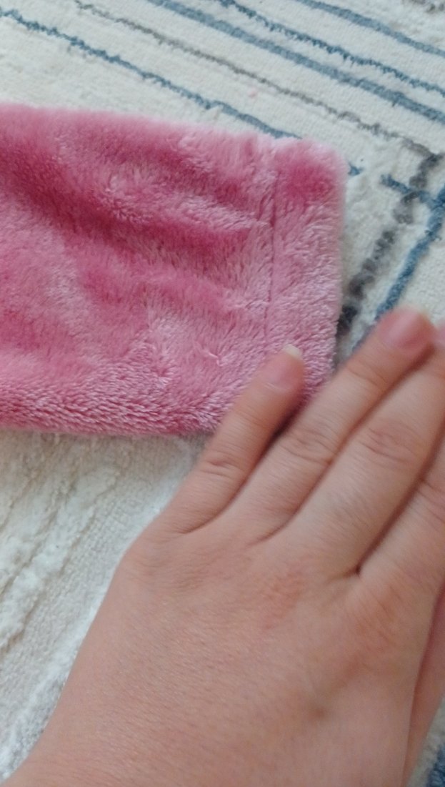 Kız Çocuk Kapüşonlu Pembe Peluş Ceket - Görsel 5