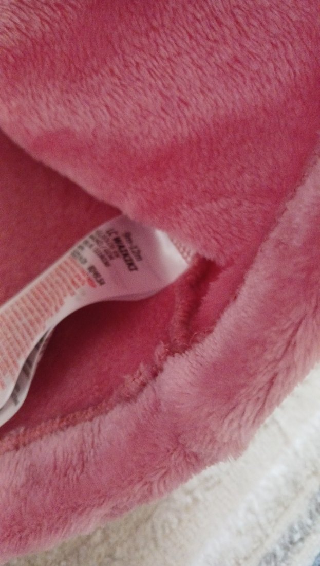 Kız Çocuk Kapüşonlu Pembe Peluş Ceket - Görsel 4