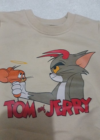 Tom ve Jerry Baskılı Kahverengi Çocuk Takımı - Görsel 3