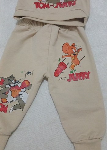 Tom ve Jerry Baskılı Kahverengi Çocuk Takımı - Görsel 2