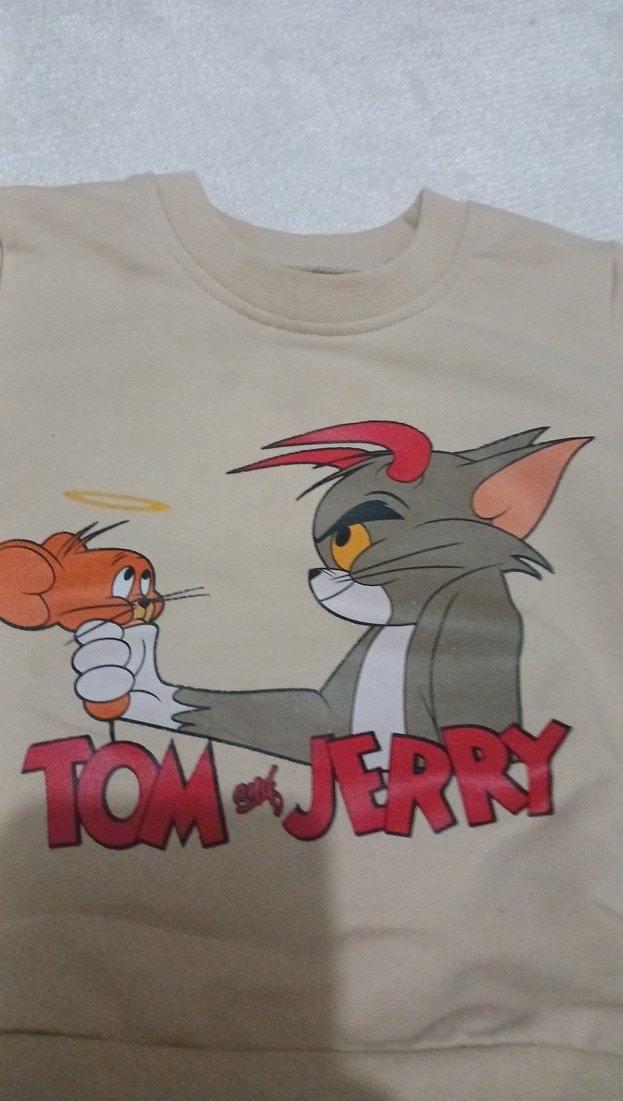 Tom ve Jerry Baskılı Kahverengi Çocuk Takımı - Görsel 3