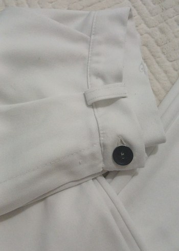 Beyaz Kadın Kumaş Pantolon Regular Fit - Görsel 2