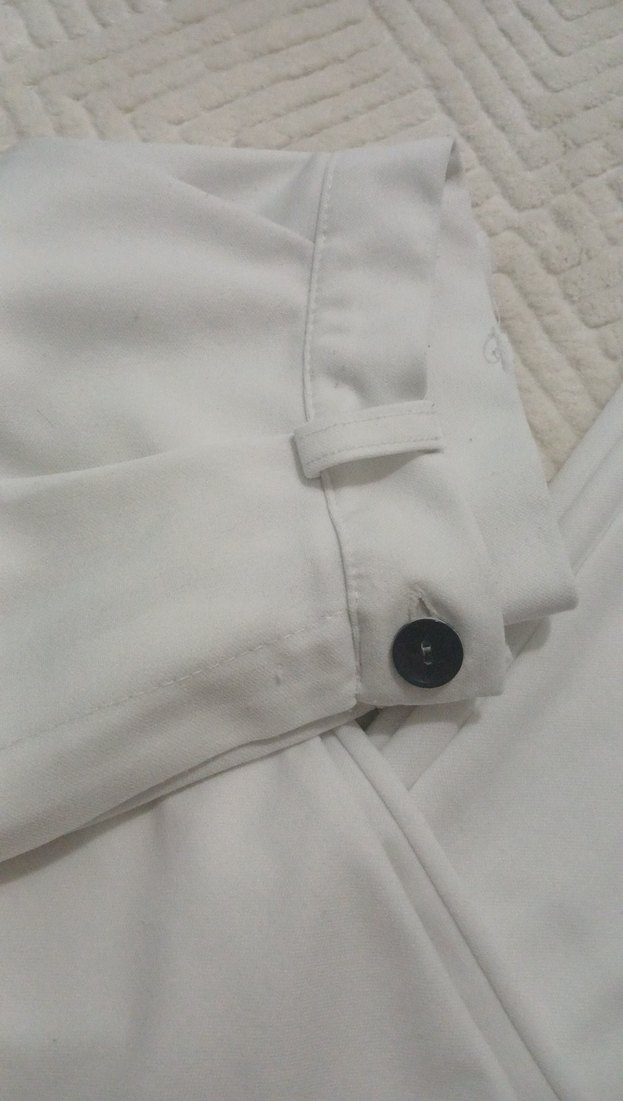 Beyaz Kadın Kumaş Pantolon Regular Fit - Görsel 2