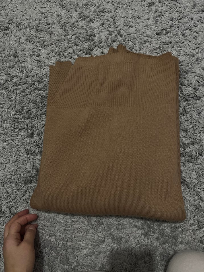 Kahverengi Kadın Midi Kazak - Görsel 2