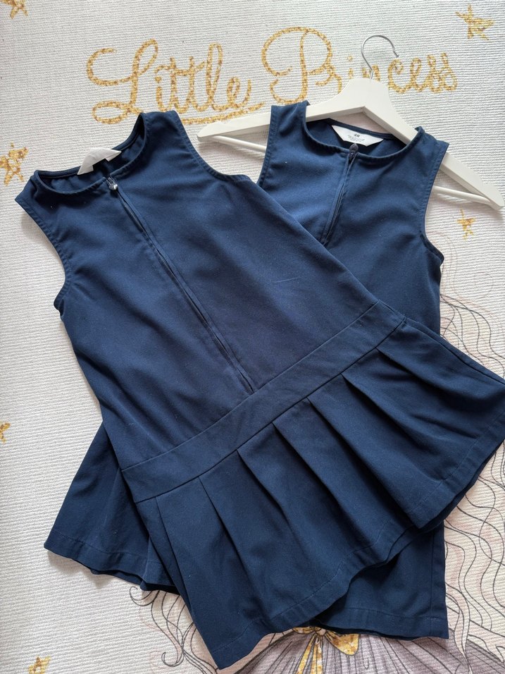 Kız Çocuk Lacivert Pilili Kolsuz Elbise(ikitane satılıyor) - Görsel 2