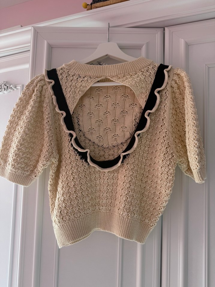 Bej Nakışlı Örgü Bohem Kadın Kazak - Görsel 2