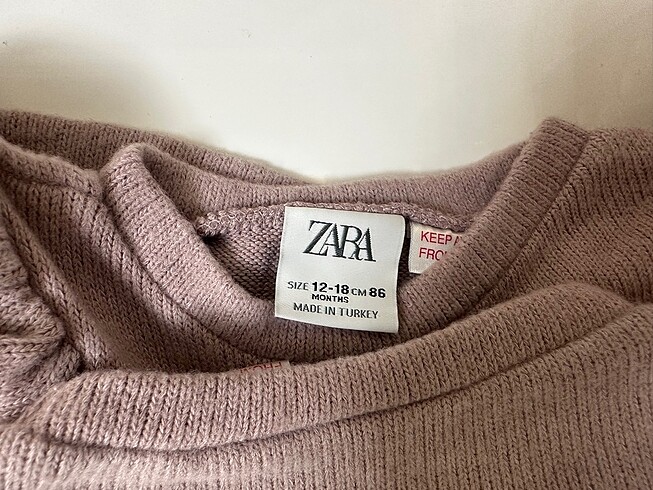 12-18 Ay Beden Zara yumoş kumaş sweat