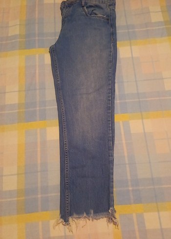 Zara Düğmeli Mavi Denim Kadın Jean
