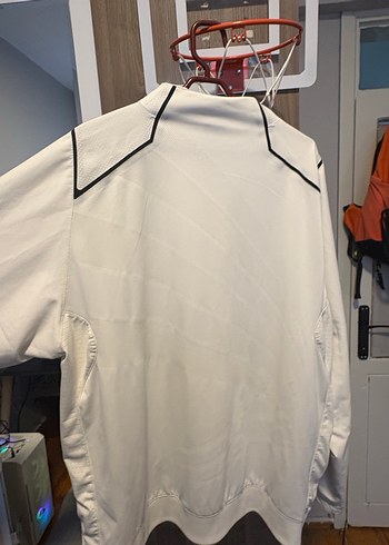 Erkek Beyaz Rahat Kesim Fermuarlı Yağmurluk - Görsel 2