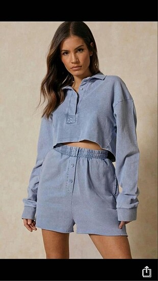 Polo yaka crop sweat