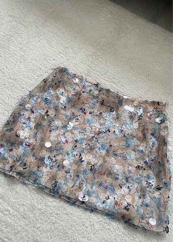 Zara pullu mini etek