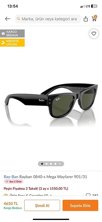 Rayban mega wayfarer 51 ekart