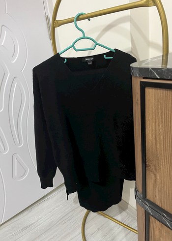 Siyah Midi Kadın kalın triko takım - Görsel 2