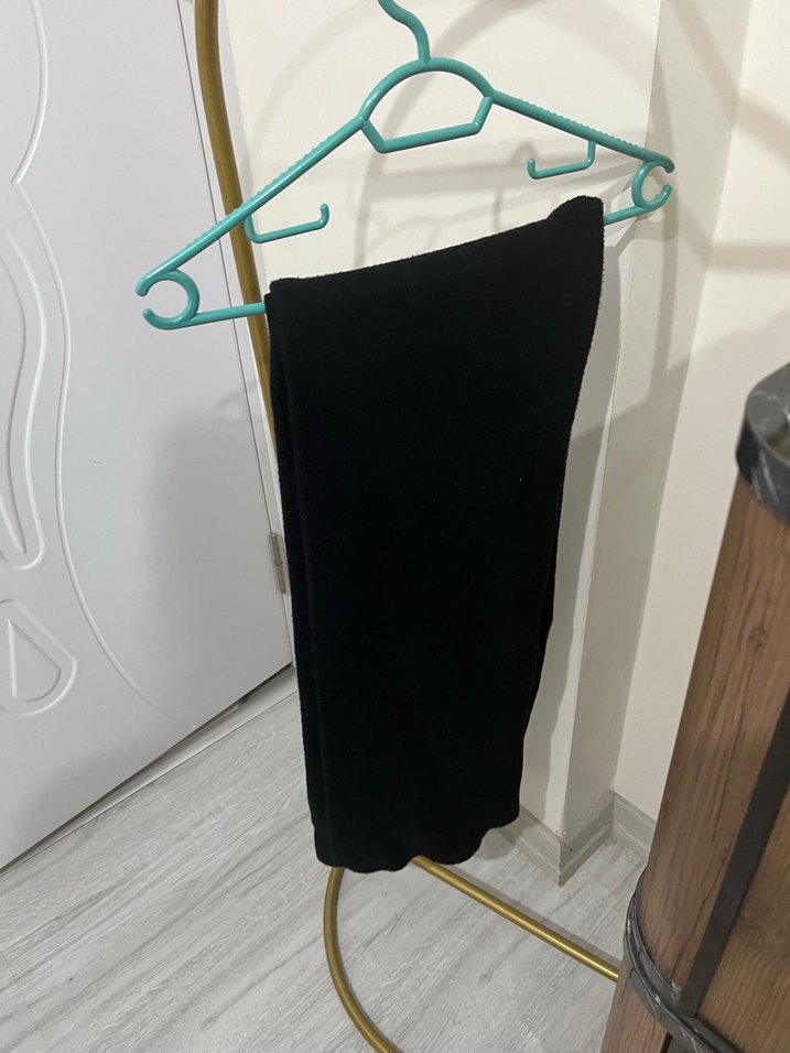 Siyah Midi Kadın kalın triko takım - Görsel 4