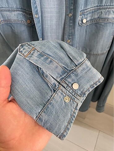 xl Beden mavi Renk Ma i Kot Gömlek