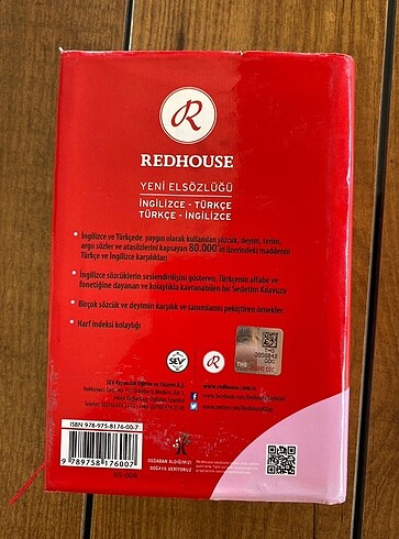 Redhouse İngilizce Türkçe Sözlük