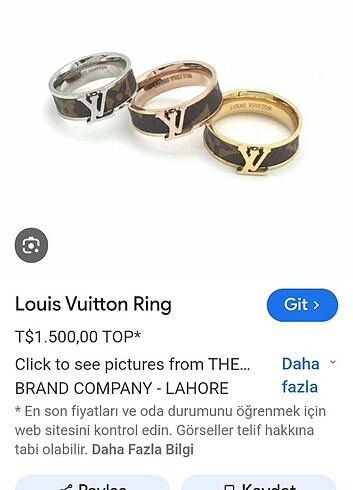 Beden Louis vuitton yüzük