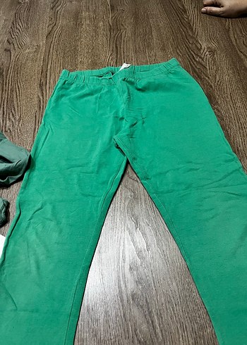 Rahat Kesim Yeşil Çiçekli Kız çocuk tunik tayt  Takım - Görsel 3