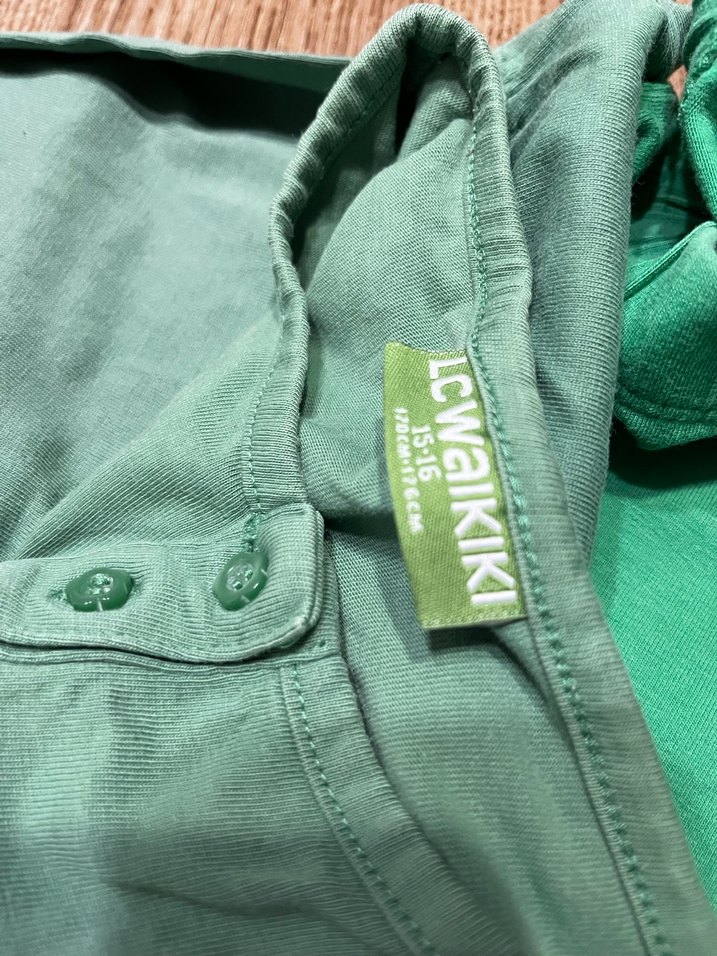 Rahat Kesim Yeşil Çiçekli Kız çocuk tunik tayt  Takım - Görsel 5