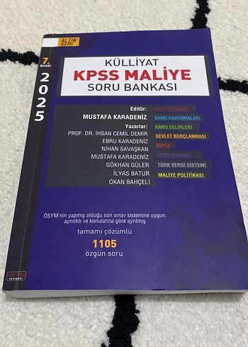KPSS Maliye Soru Bankası 2025 Külliyat